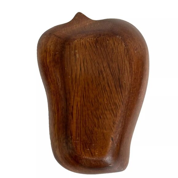 Vintage Monkey Bell Pepper Acacia Wood Salad Chip Dip Bowl Set Salt & Pepper - Picture 11 of 13